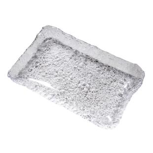 日式水晶玻璃茶盘酒具盘收纳托盘家用客厅轻奢摆盘装饰甜品水果盘