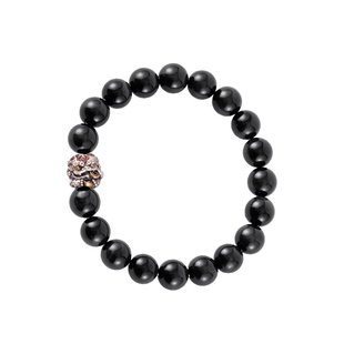 琢匠天然黑曜石手串转运散珠银饰配件文玩手工DIY黑色珠子配饰