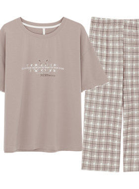 睡衣女式夏款纯棉家居服薄款短袖