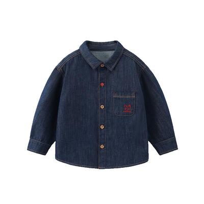 齐齐熊宝宝牛仔衬衫男童外套新款