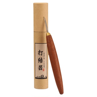 渔舵纯手工制作红木打结器套装配件子线钩距尺不锈钢双挑针绑钩器