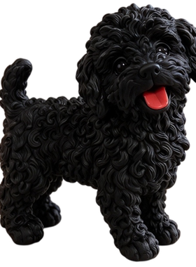 仿真泰迪贵宾犬树脂摆件客厅桌面