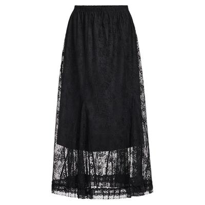 FIVE PLUS半身裙女小黑裙蕾丝网纱优雅千金风A字裙