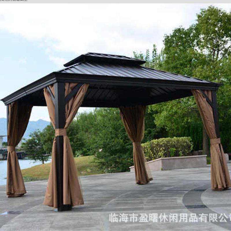 户外卢森堡露天棚花园别墅四柱双凉亭镀锌顶棚遮阳棚豪华庭院