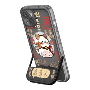 适用iphone16e磁吸15max支架12手机壳13pro支点式xs新年11max全包magsafe招财猫xr遇贵人14plus发财17air暴富