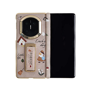 复古郊游女孩适用华为matex7手机壳新款x6典藏版matex6高档皮纹x7腕带支架超薄磁吸中轴mate防摔卡通外壳高级