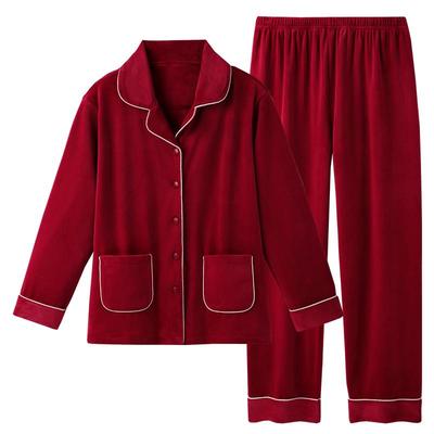 睡衣女士秋冬海岛绒长袖家居服