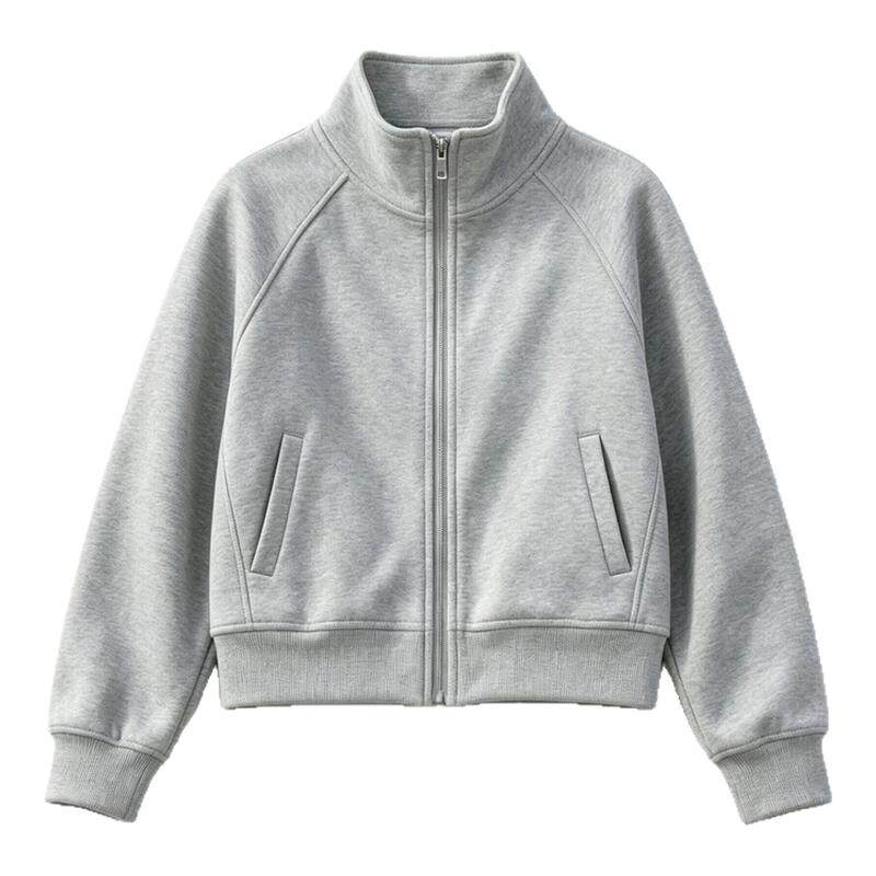 纯棉立领开衫卫衣外套女秋新款
