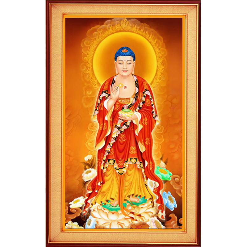 阿弥陀佛西方三圣十字绣包邮