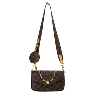 超火小包包女式2025新款夏天小众老花链条麻将包高级感单肩斜挎包