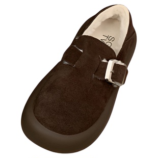 SGIRL TWTW厚底勃肯鞋女2024秋冬穆勒鞋女加绒增高一脚蹬休闲板鞋