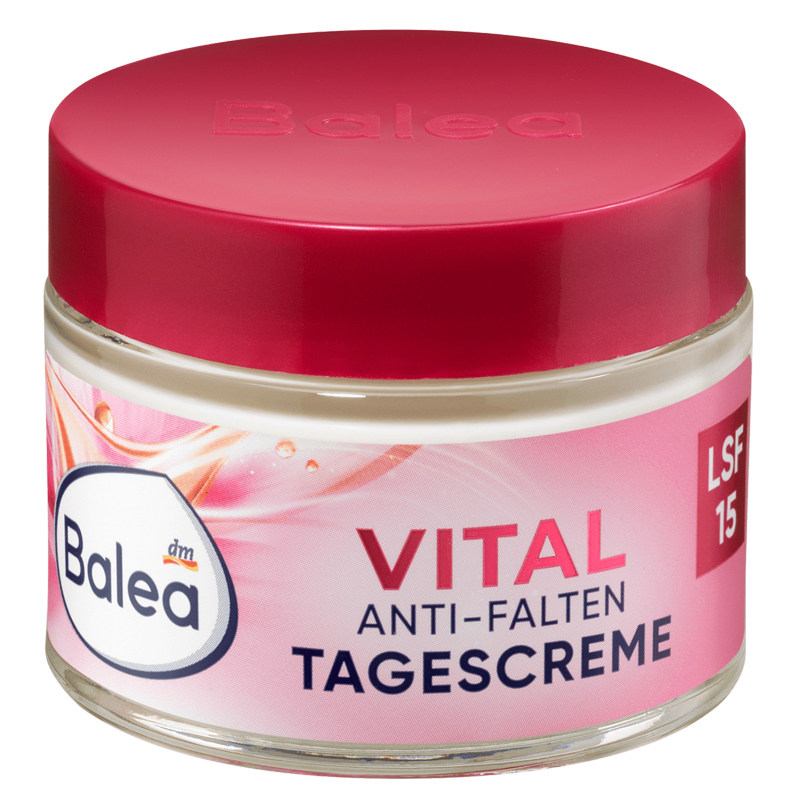 保税德国Balea芭乐雅Vital保湿修护晚霜滋润淡纹面霜抗皱日霜50ml