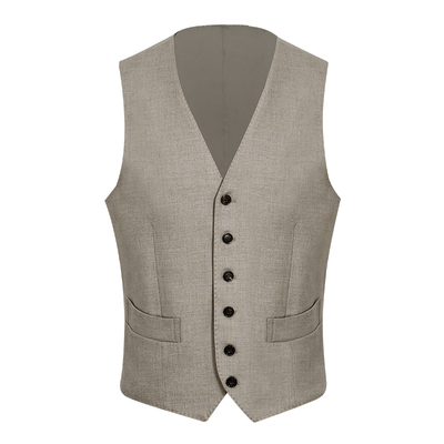 CULTUM秋季V领单排扣西装马甲男侧开衩商务绅士修身西服正装马夹