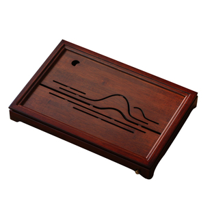 祥福观山月现代天然高端竹制家用储水干泡台茶台托盘茶海茶几茶盘