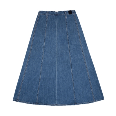 GUESS廓形气质水洗长款牛仔裙