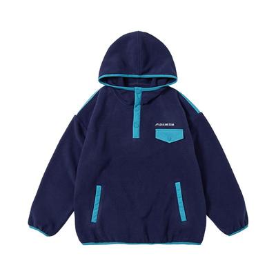 蓝汽水双面摇粒绒连帽卫衣外套