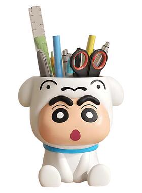 蜡笔小新卡通大容量桌面收纳笔筒