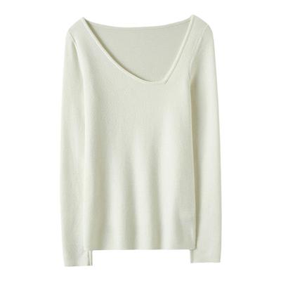 HeyDress羊毛混纺斜V领打底衫