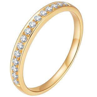 莱绅通灵 塞纳河 18k金钻石戒指女钻戒排戒 求结婚女戒群镶