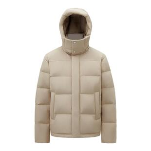 波司登奥莱25冬新款男美拉德色系时尚简约休闲连帽厚羽绒服面包服