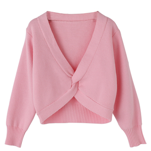 儿童舞蹈毛衣女童长袖练功服秋冬季跳舞毛衫中国舞针织外套小披肩