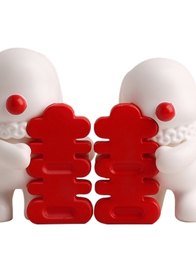 创意喜庆兔摆件婚房装饰结婚礼物