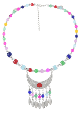 民族风琉璃串珠项圈项链流苏头饰