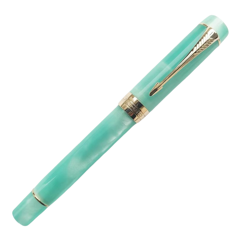 [巧匠手磨]清新薄荷绿纯手工打磨钢笔日用练字创作螺旋笔帽可定制