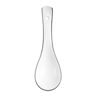 50个陶瓷勺家用酒店餐厅饭店专用小勺子调羹喝汤勺汤匙商用饭勺