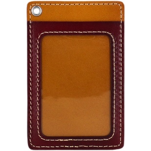 原创设计卡包男头层牛皮卡套定制真皮复古搭扣门禁工牌撞色胸卡女