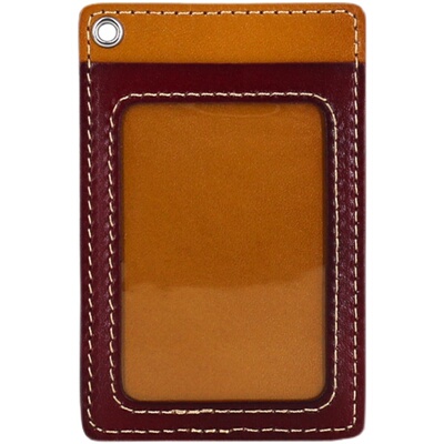 原创头层牛皮工交卡套门禁卡包薄