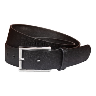男士黑色掌纹真皮老钱风腰带不锈钢针扣商务百搭头层牛皮手工皮带