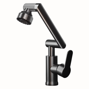 招财猫冷热龙头机械臂万向水龙头洗手盆厨房卫生间冷热家用