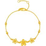 周六福黄金手链女桃花嫁轻婚嫁系列计价足金结婚彩礼三金送礼