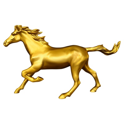 纯黄铜马摆件奔马战马马到成功马家居书架客厅办公室全铜装饰礼品