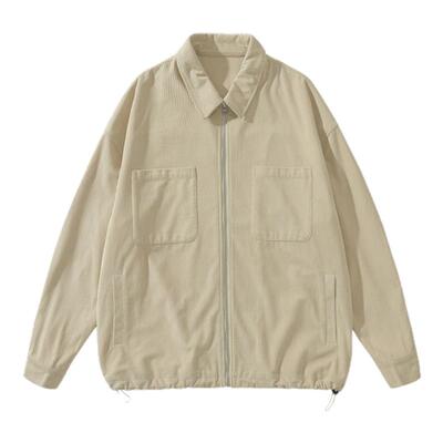 GOGOSOON春秋新款纯色夹克2025男生日系口袋休闲百搭潮流翻领外套