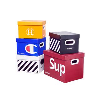 网红收纳盒纸箱ins风装书衣物收纳箱纸质零食玩具后备箱储物箱sup