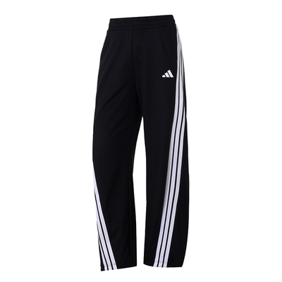 阿迪达斯女裤2025冬季针织运动裤休闲宽松大码弯刀裤扭扭裤KE5802