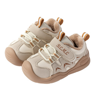 男宝宝棉鞋冬季新款男童加绒保暖1一3岁学步包头儿童机能鞋子二棉