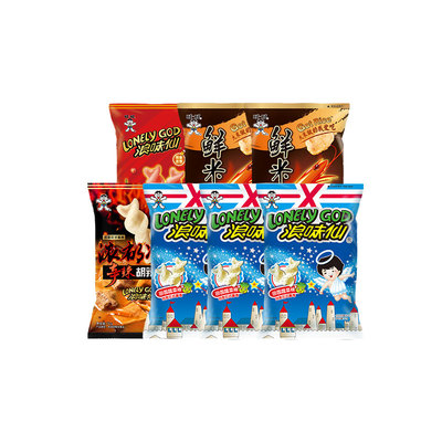 旺旺爆款零食组合434g浪味花式薯卷儿鲜米虾片原味膨化零食小吃