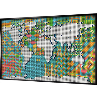 指间魔法像素画框装裱上墙家用适配乐高世界地图相框lego31203