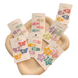 新款可爱五角星儿童小发夹碎发夹刘海夹宝宝发饰夹子bb夹女童发卡