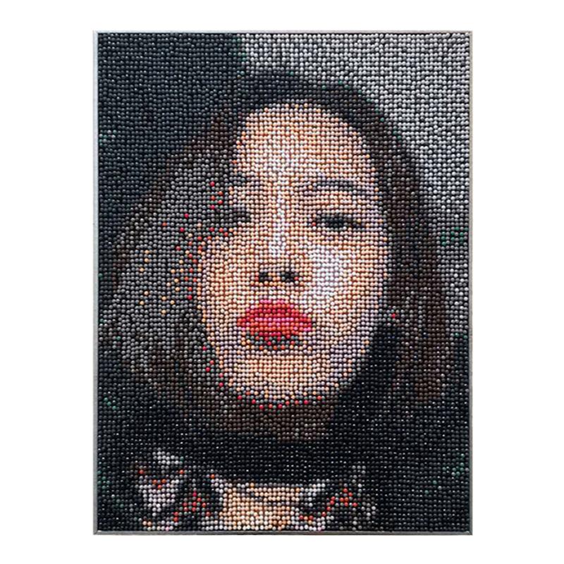 diy人像拼图钉子画定制手工制作