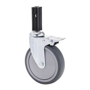 不锈钢餐车酒水车收碗车轮子推车轮 静音轮 刹车脚轮橡胶静音轮