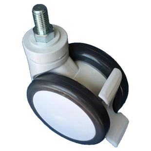 好乐康雅医用万向轮子5寸m16丝杆手推病床配件轱辘静音带刹车脚轮