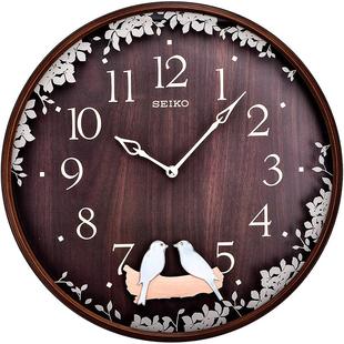 SEIKO日本精工13寸钟表布谷鸟钟摆客厅卧室田园创意静音时尚挂钟