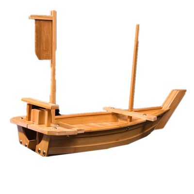 竹制豪华刺身船干冰海鲜拼盘竹木