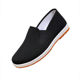 新品男鞋一脚蹬防滑超耐磨牛筋底休闲透气轻便开车工作老北京布鞋