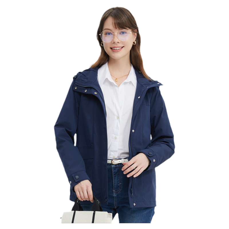 波顿女士2026秋冬新款中长款风衣美式休闲夹克高端深蓝色外套上衣