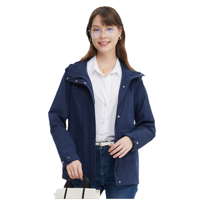 波顿女士2025秋冬新款中长款风衣美式休闲夹克高端深蓝色外套上衣